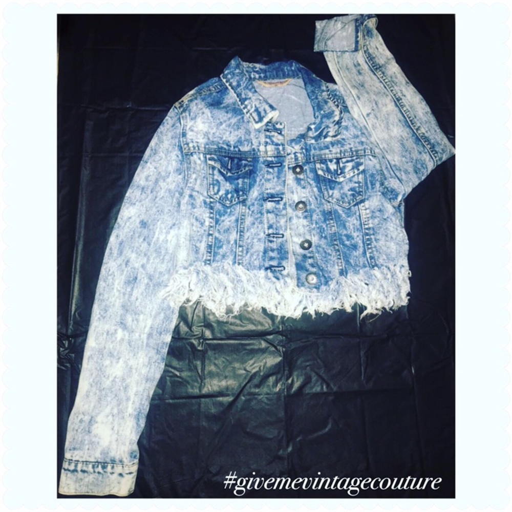 Acid Wash distressed denim jacket. New w/out tags.